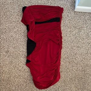 XOXO Asymmetrical Red and Black Dress